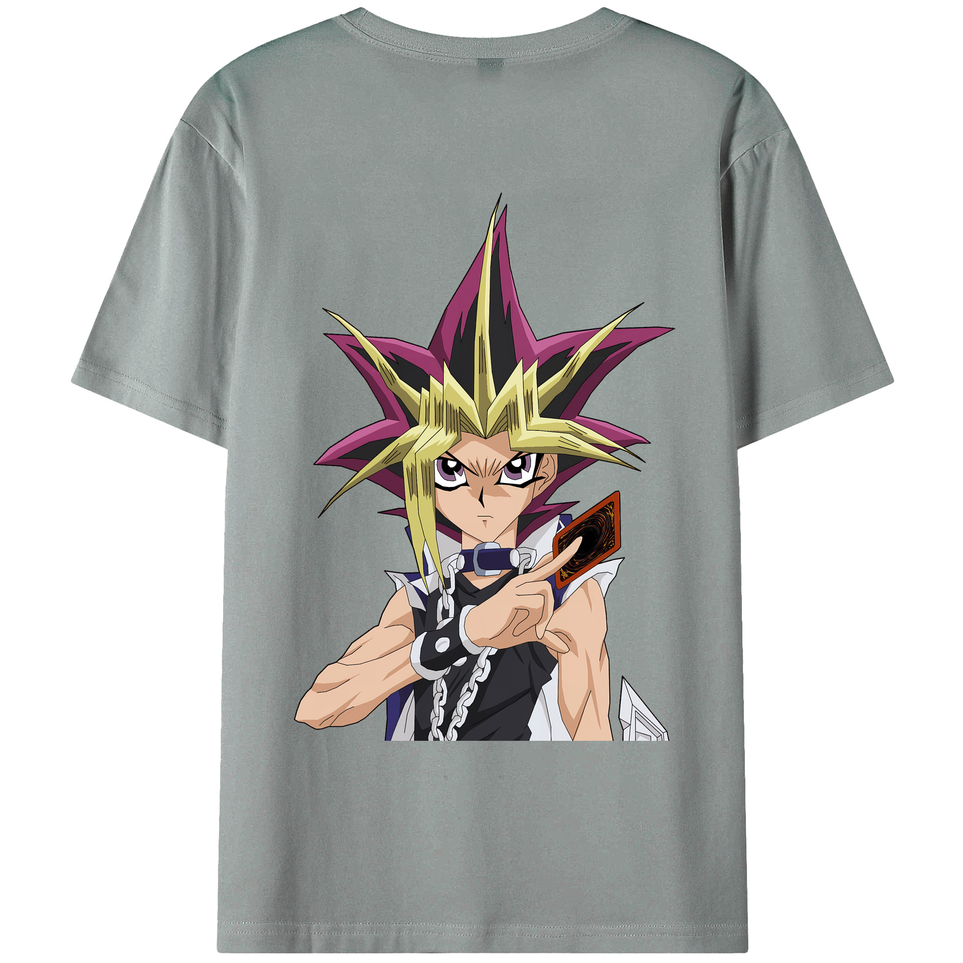 （画像用） 遊☆戯☆王 Yu-Gi-Oh! 綿100％ メンズ半袖Tシャツ（バックプリント） 通気性
